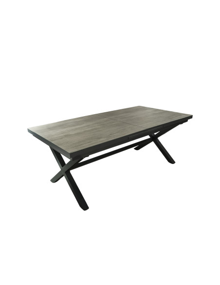 Mesa terraza extensible Ravello vidrio templado gris 200/260cm