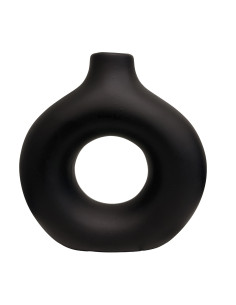 Florero cerámica Tromso 18x19.3cm negro