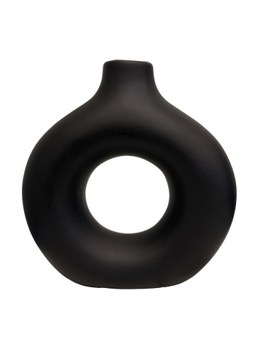 Florero cerámica Tromso 18x19.3cm negro
