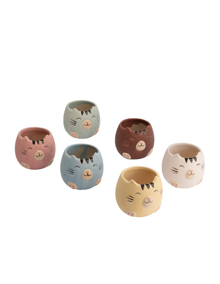 Macetero gato colores surtidos 8.7cm