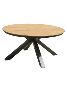 Mesa Terraza Asturias teca aluminio gris 150cm