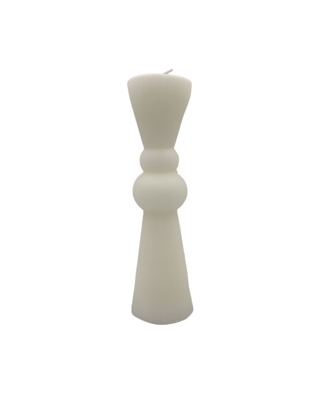 Vela Acanalada Blanca 20cm - Decoración Elegante y Moderna