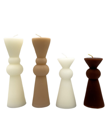 Vela Acanalada Blanca 20cm - Decoración Elegante y Moderna