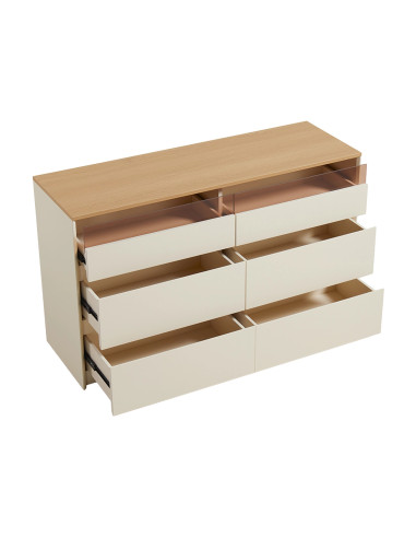 Cómoda Estonia 6 Cajones - Mueble de Dormitorio de Calidad