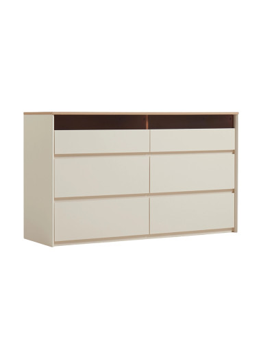 Cómoda Estonia 6 Cajones - Mueble de Dormitorio de Calidad