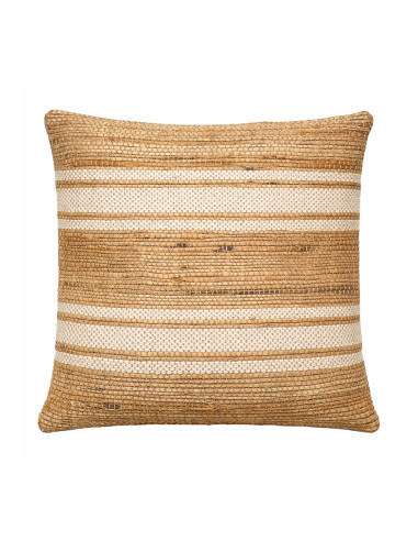 Cojín de Yute con Franjas Milk 45x45cm - Decoración Hogar