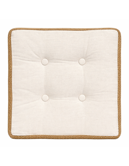 Cojín de Yute Blanco 40x40 cm - Decoración Natural y Cómoda