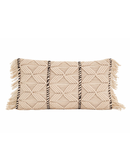 Cojín Macramé Crudo 30x50 cm - Decoración Artesanal