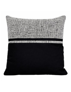 Cojín 42x42cm Gris Negro - Cojín Decorativo Bicolor Moderno