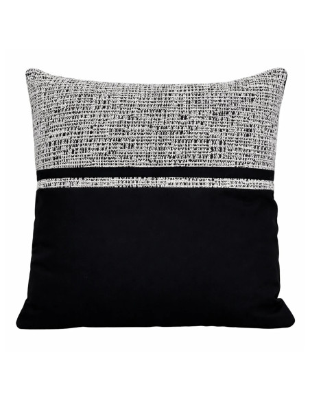 Cojín 42x42cm Gris Negro - Cojín Decorativo Bicolor Moderno