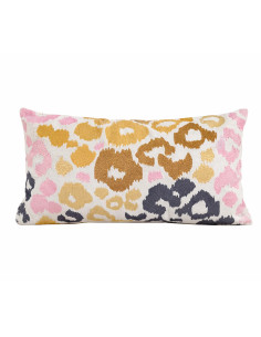 Cojín Print Bordado Dorado Rosado 30x50cm - Decoración Hogar
