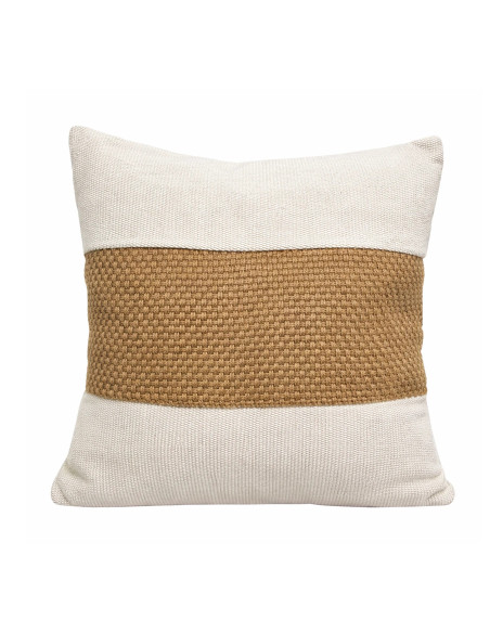 Cojín de Yute Blanco 42x42 cm - Decoración Natural y Elegante