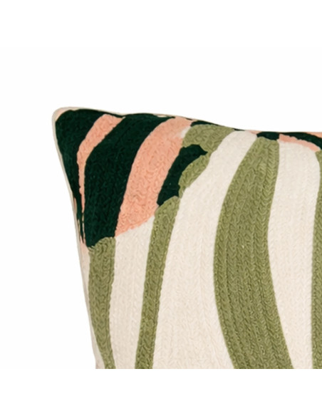 Cojín Bordado Hojas 30x50 cm - Decoración Natural y Elegante