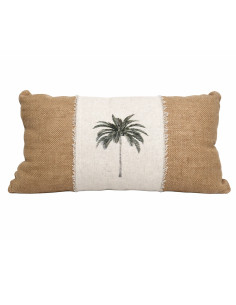 Cojín de Yute con Estampado de Palmeras 50x30 cm