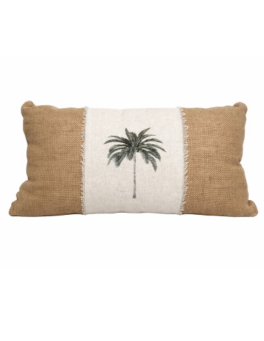 Cojín de Yute con Estampado de Palmeras 50x30 cm