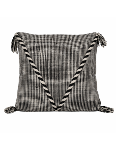 Cojín Boho Blanco y Negro 45x45 cm - Decoración Moderna