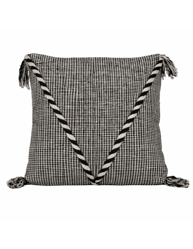 Cojín Boho Blanco y Negro 45x45 cm - Decoración Moderna