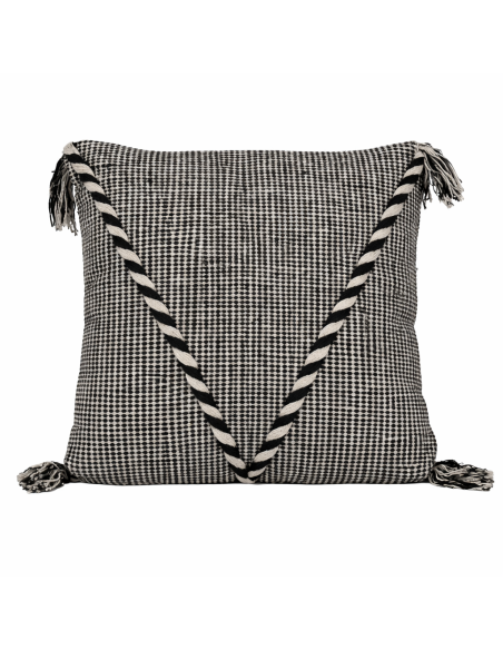 Cojín Boho Blanco y Negro 45x45 cm - Decoración Moderna