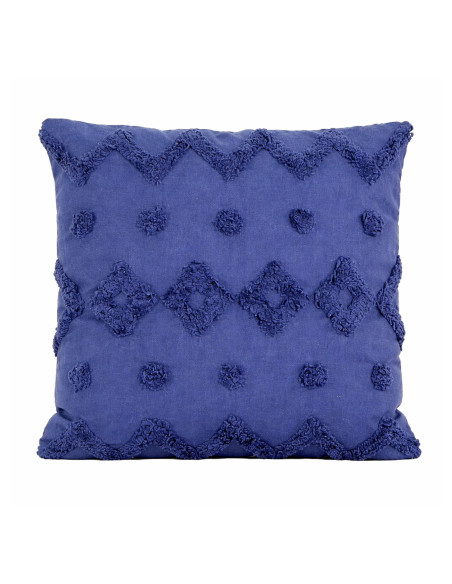 Cojín de Algodón Textura Azul 45x45 cm - Decoración Hogar