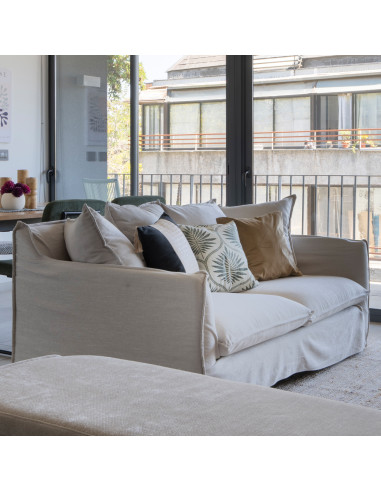 Sofá 2 Cuerpos Hobart Natural - Mueble Moderno para Living