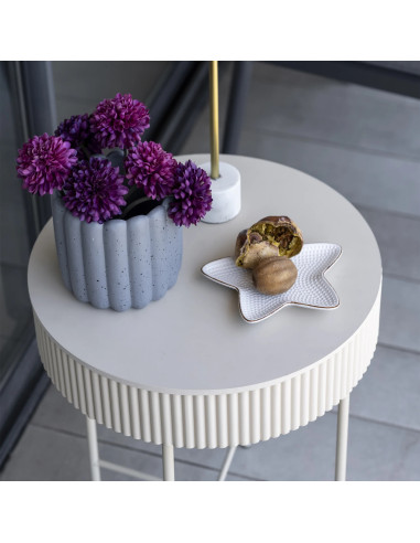 Mesa Lateral Bart 40x40x48 cm Metal/Madera - Estilo Moderno