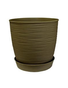 Macetero plástico textura piedra 33x30cm