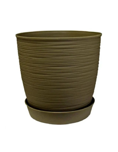 Macetero plástico textura piedra 33x30cm