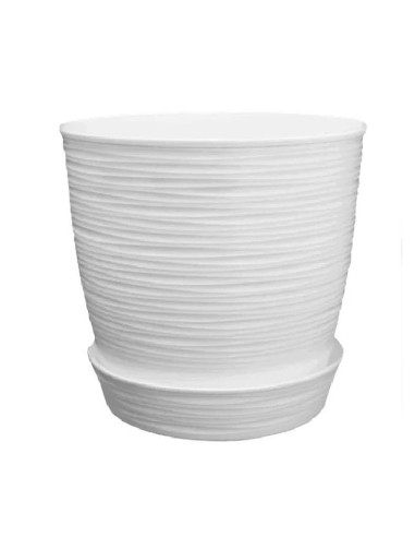 Macetero plástico textura piedra 33x30cm