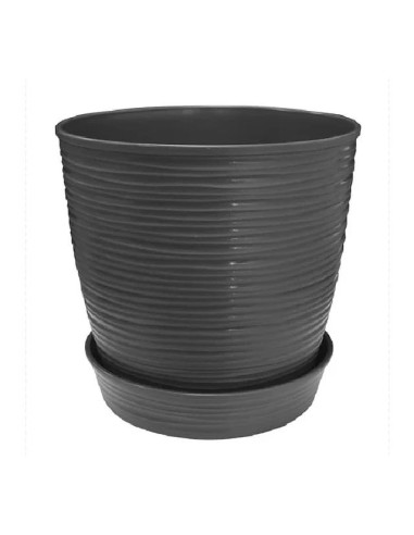 Macetero plástico textura piedra 33x30cm