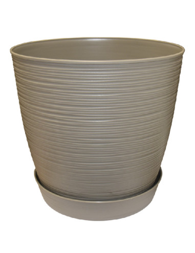 Macetero plástico textura piedra 33x30cm