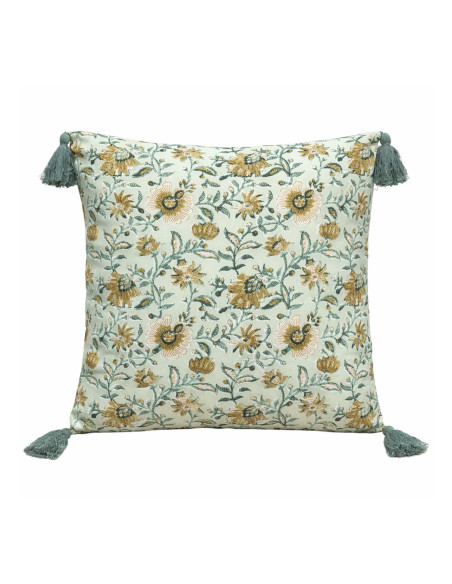 Cojín Print Spring Con Pompones 45x45cm - Textil Hogar