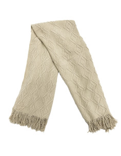 Manta Rombos Beige 130x170cm - Textil Hogar de Calidad 2