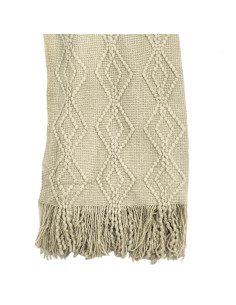 Manta Rombos Beige 130x170cm - Textil Hogar de Calidad