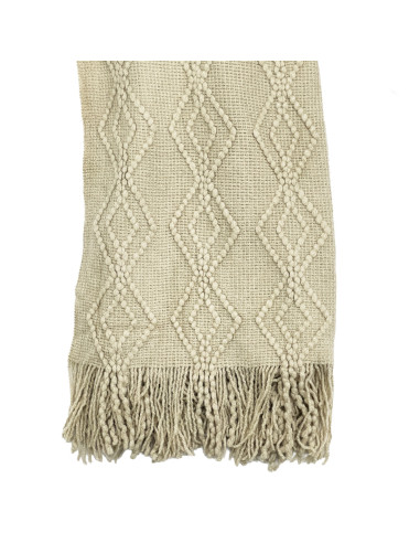 Manta Rombos Beige 130x170cm - Textil Hogar de Calidad