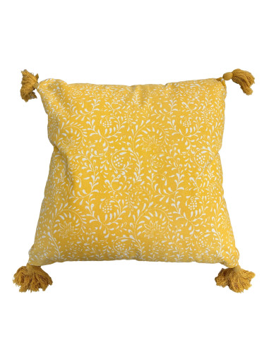 Cojín Pompones Print Mostaza 45x45cm - Decoración Hogar