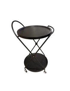 Carro Bar de 2 Niveles Negro - Muebles de Comedor Modernos