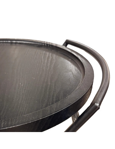 Carro Bar de 2 Niveles Negro - Muebles de Comedor Modernos