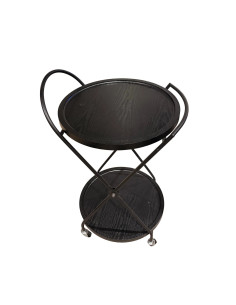 Carro Bar de 2 Niveles Negro - Muebles de Comedor Modernos 2