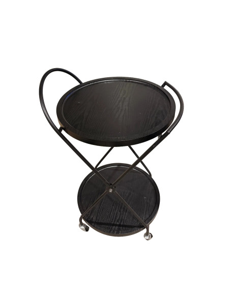 Carro Bar de 2 Niveles Negro - Muebles de Comedor Modernos