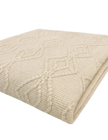 Manta Rombos Beige 130x170cm - Textil Hogar de Calidad
