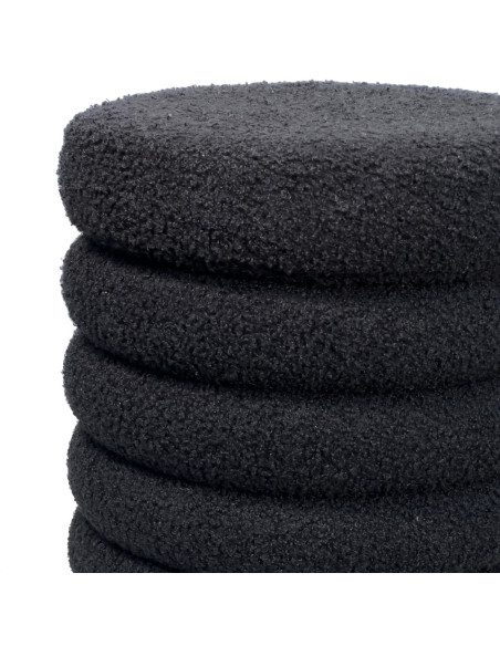 Pouf Michelin Negro - Asiento Moderno y Versátil para Living