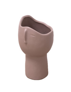 Florero Cerámica Cara Taupe 18cm - Decoración Elegante 2