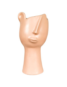 Florero Cerámica Cara Rosa 22cm - Decoración Moderna y Única