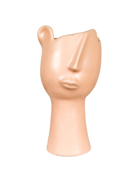 Florero Cerámica Cara Rosa 22cm - Decoración Moderna y Única