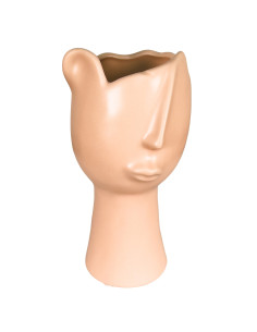 Florero Cerámica Cara Rosa 22cm - Decoración Moderna y Única 2
