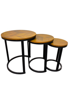 Mesa Lateral Lizzie Set de 3 - Mesas Laterales de Metal