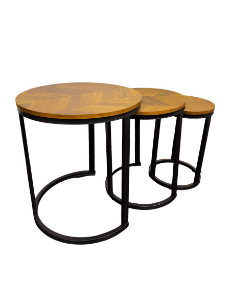 Mesa Lateral Lizzie Set de 3 - Mesas Laterales de Metal