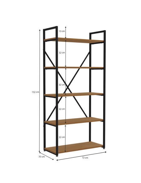 Estante industrial Novi 5 niveles canela