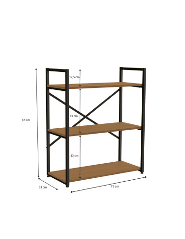 Estante industrial Novi 3 niveles canela