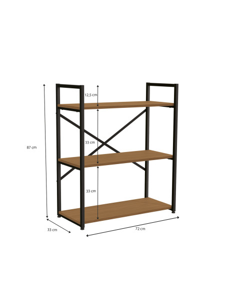 Estante industrial Novi 3 niveles canela